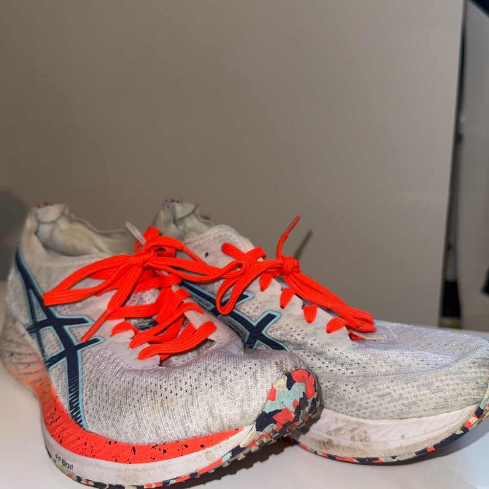 Asics Running Shoes with Orange Accents